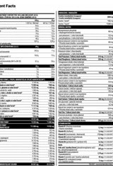 Nutritional facts for Extrifit HERO supplement, detailing ingredients and nutritional content per serving.