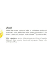 Vanilla flavor ingredients list for high-quality whey protein concentrate and isolate.