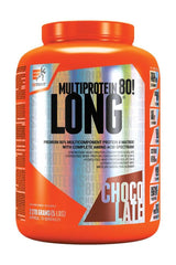 Extrifit Long 80 Multiprotein in chocolate flavor, premium multi-component protein for muscle growth.