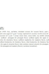 Ingredient list for Extrifit Rice-Oat Mash, featuring rice, oats, fruit, and chocolate components.