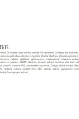 List of ingredients for Extrifit Shot Trainox Pre-Workout Supplement including amino acids and herbal extracts.