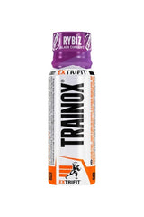Extrifit Trainox pre-workout supplement shot in black currant flavor, ready to boost your workout.
