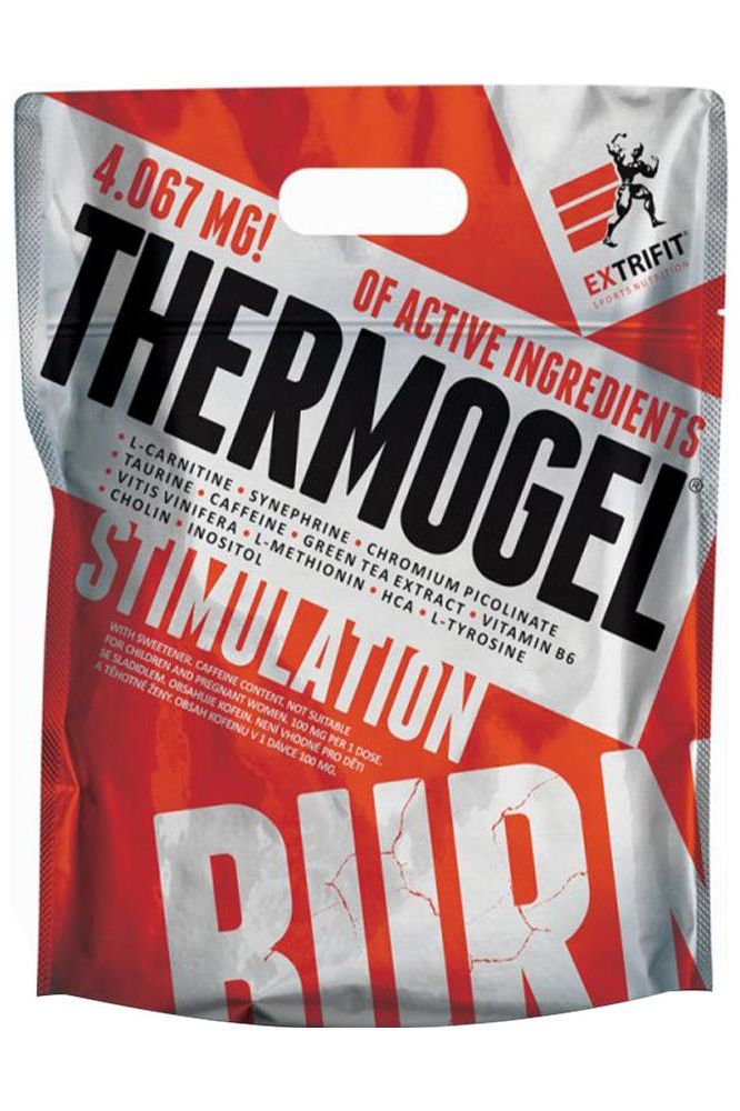 Extrifit Thermo Gel packaging featuring key ingredients for weight loss and body fat reduction.