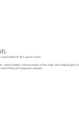 Ingredients list of Extrifit Tribulus 90% capsules, highlighting saponin content and capsule components.