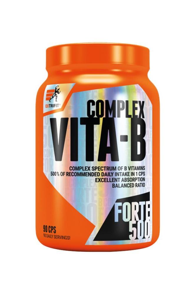 Extrifit Vita-B Complex supplement bottle with 90 capsules for energy and nerve function support.