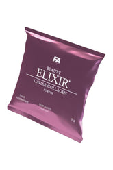 FA Fitness Authority Beauty Elixir Caviar Collagen powder pack in fruit punch flavor, 9g supplement for youthful skin.