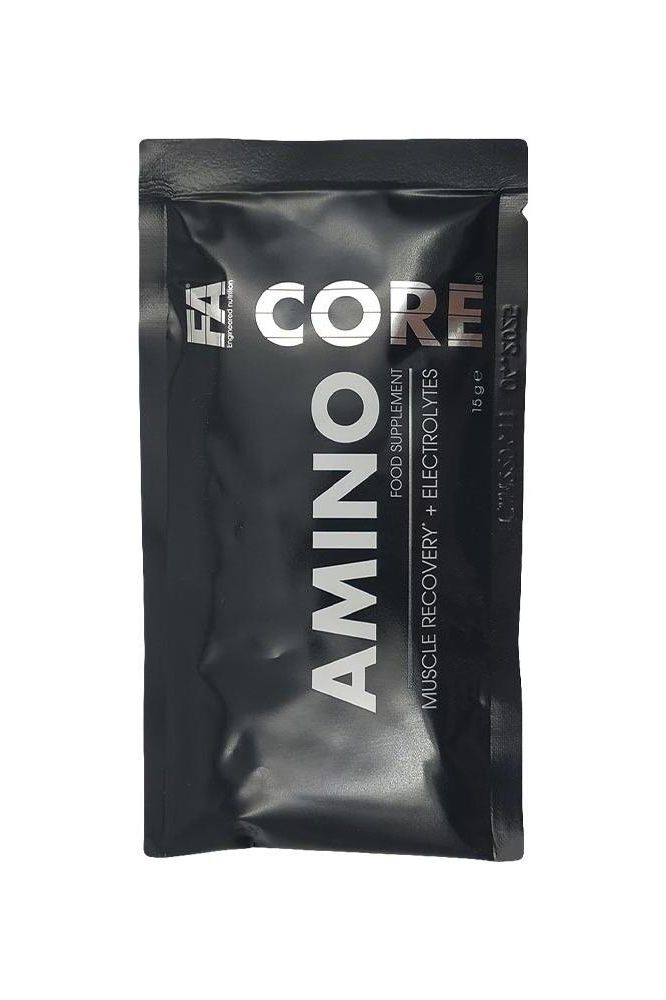 FA Core Amino Sample pack for muscle recovery and electrolyte support, featuring BCAA and EAA for optimal performance.