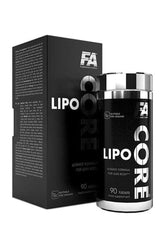 FA Core Lipo supplement bottle with 90 tablets, designed for weight loss and energy support.