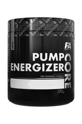 FA Core Pump Energizer supplement jar, 270g, new pre-training formula for enhanced strength and energy.
