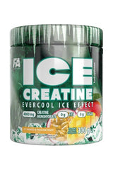 FA Ice Creatine powder container with EVERCOOL effect, 4000 mg creatine, tropical flavor, no sugar or fat.