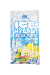 FA Ice Hydro Amino Sample package featuring fruit flavors, high amino acid content for muscle growth and recovery.