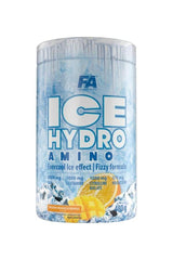 FA - Fitness Authority Ice Hydro Amino supplement canister with ice effect, featuring Glutamine and Citrulline, 480g.
