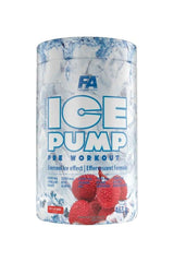 FA Ice Pump Pre Workout container featuring raspberry flavor, designed for muscle pump and anabolic support.