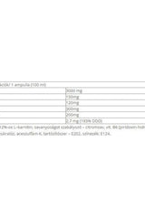 Nutrition label for FA - Fitness Authority - L-Carnitine 3000 showing ingredients and amounts per ampule.