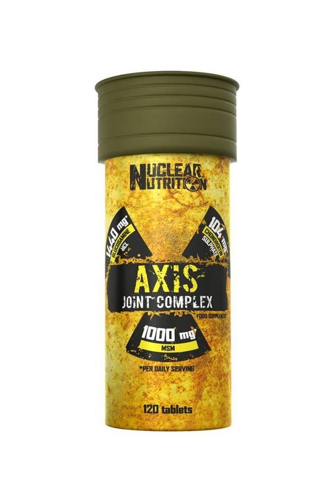 Nuclear Nutrition Axis Joint Complex supplement container with 120 tablets for joint health and support.