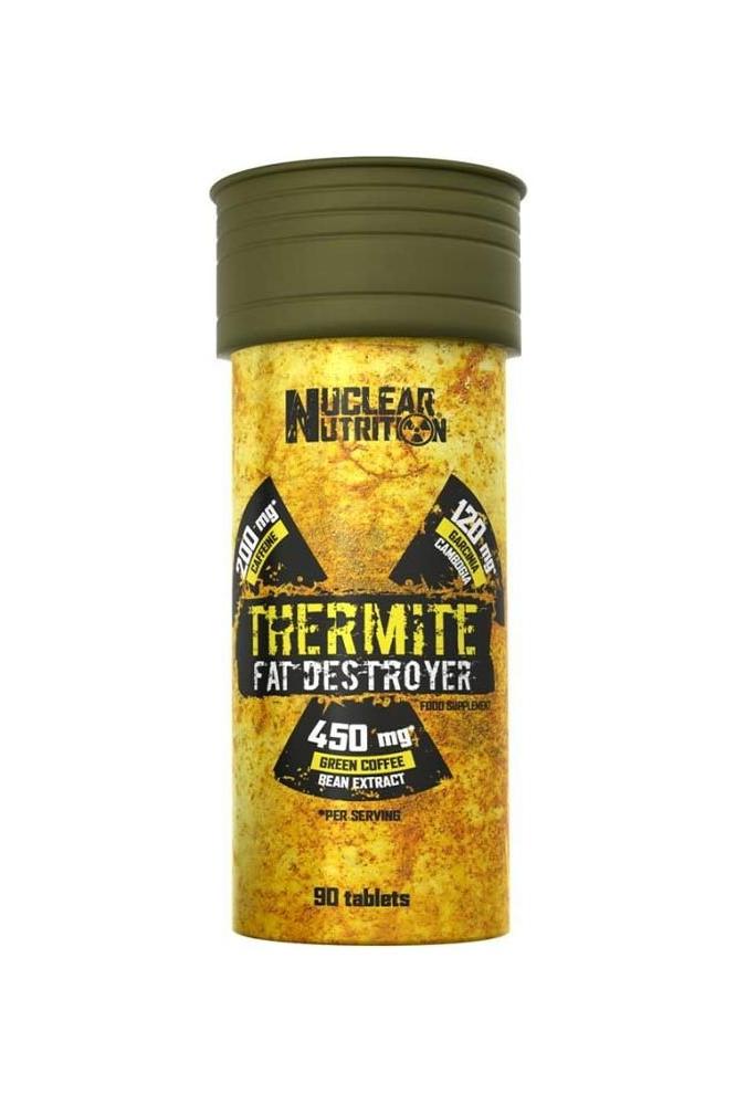 Nuclear Nutrition Thermite fat destroyer container with 90 tablets for metabolism support and appetite control.