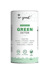 FA Fitness Authority Green Detox superfood powder canister with natural ingredients for detox and wellness.