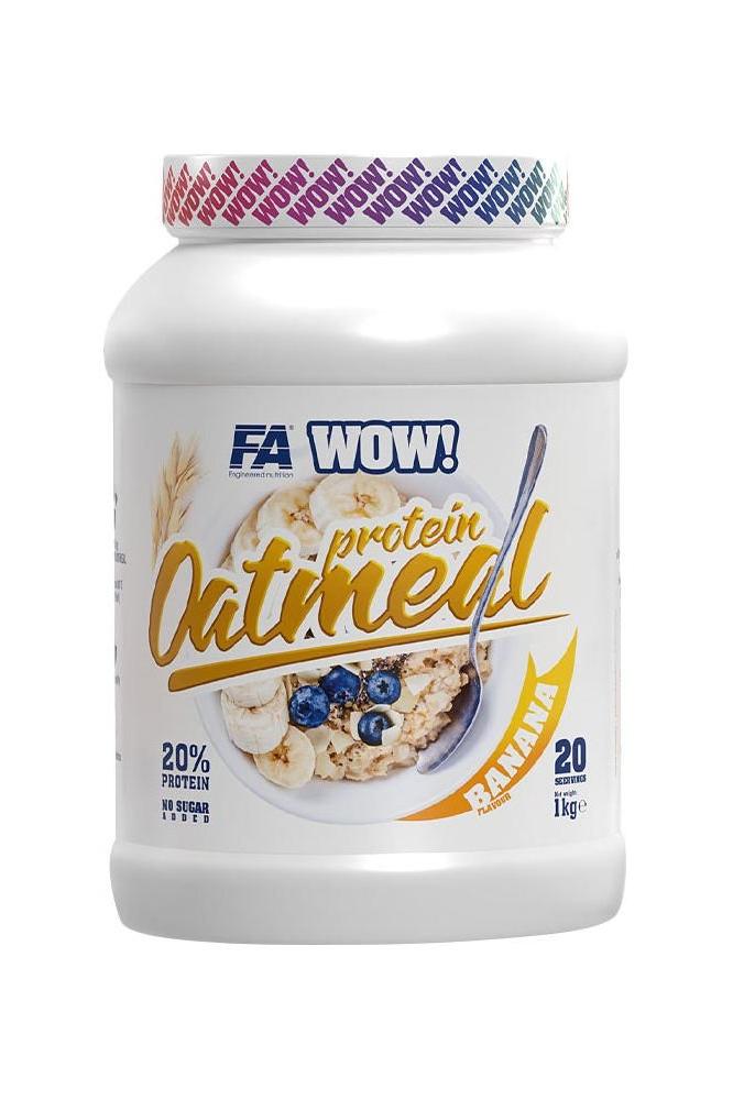 FA WOW! Protein Oatmeal in banana flavor, high-protein oatmeal for muscle support and healthy bones.