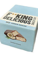 Allnutrition Fitking Delicious Snack Bar with coconut flavor, no added sugar, packed in a blue box.
