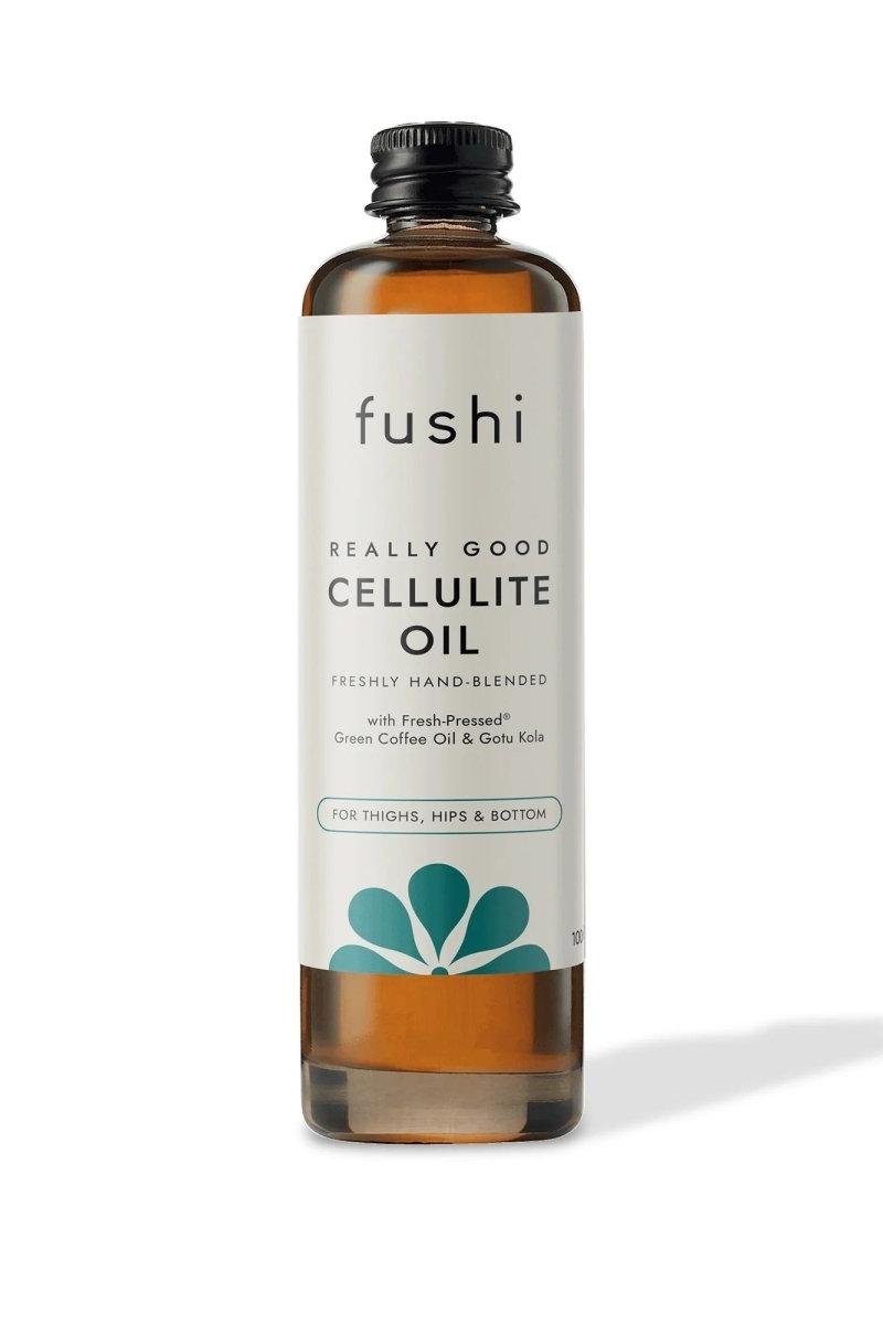 Fushi Really Good Cellulite Oil 100 ml bottle for smoother skin and improved circulation with natural ingredients.