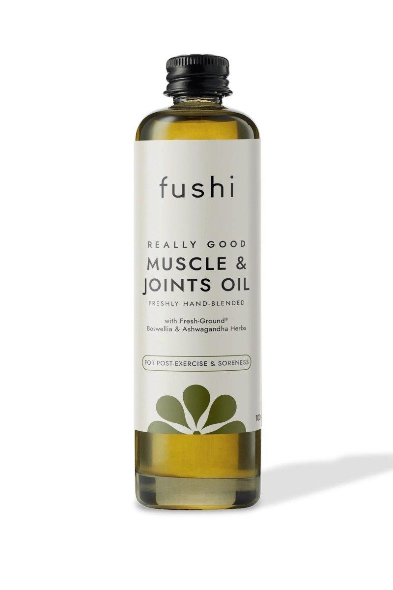 Fushi Really Good Muscle & Joints Oil in a 100ml bottle for soothing muscle and joint relief.