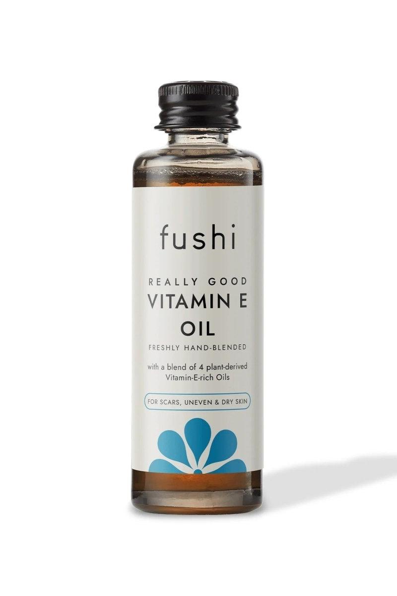 Fushi Really Good Vitamin E Oil bottle, 50 ml, enriched with plant-based oils for skin nourishment and repair.