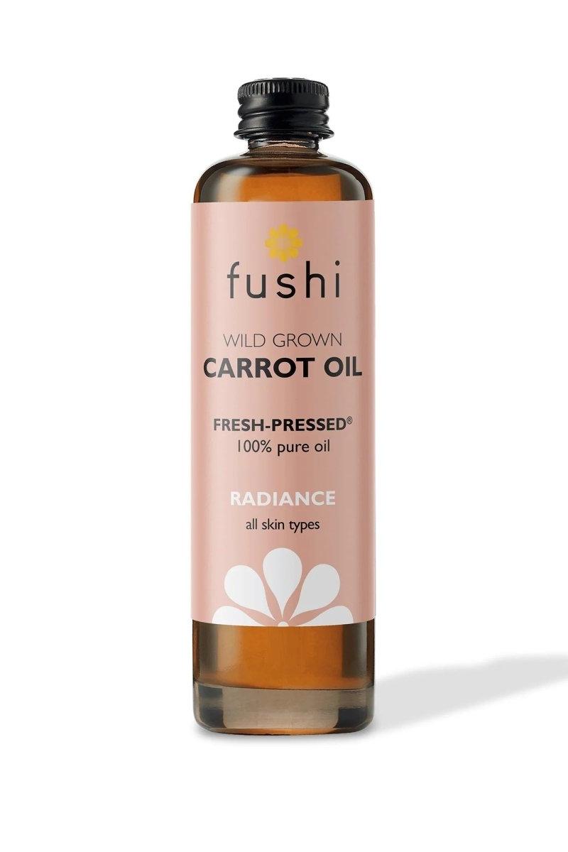 Fushi Wild Grown Carrot Oil 100ml bottle for natural skin radiance and nourishment.