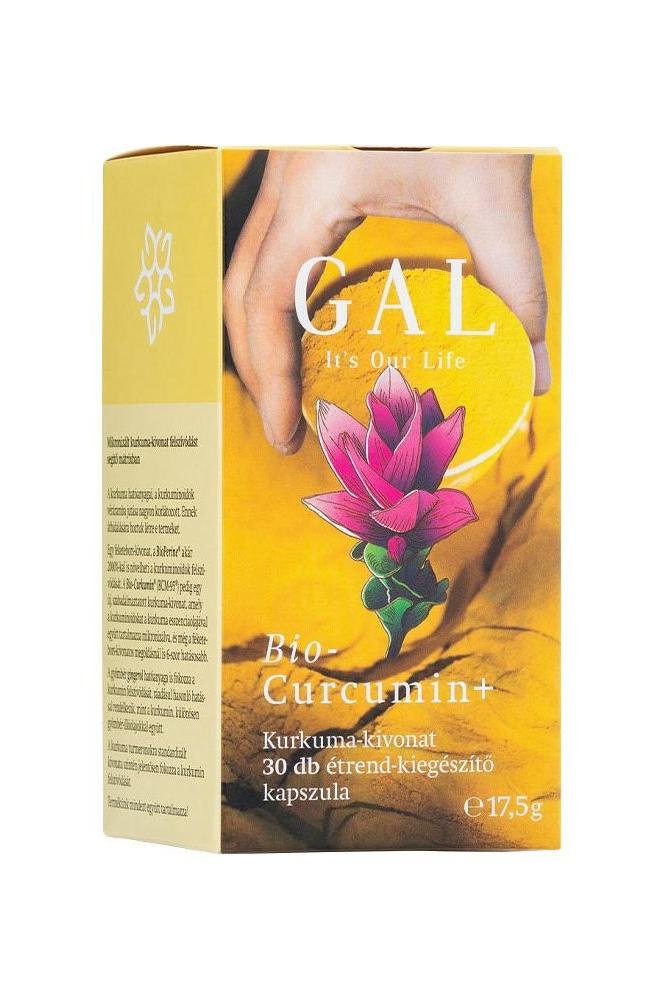 GAL Biocurcumin+ supplement box with floral design, 30 capsules for inflammation and immune support.