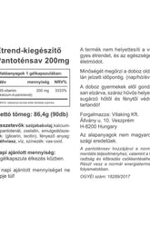 Pantothenic acid supplement label in Hungarian, detailing ingredients and nutritional information.