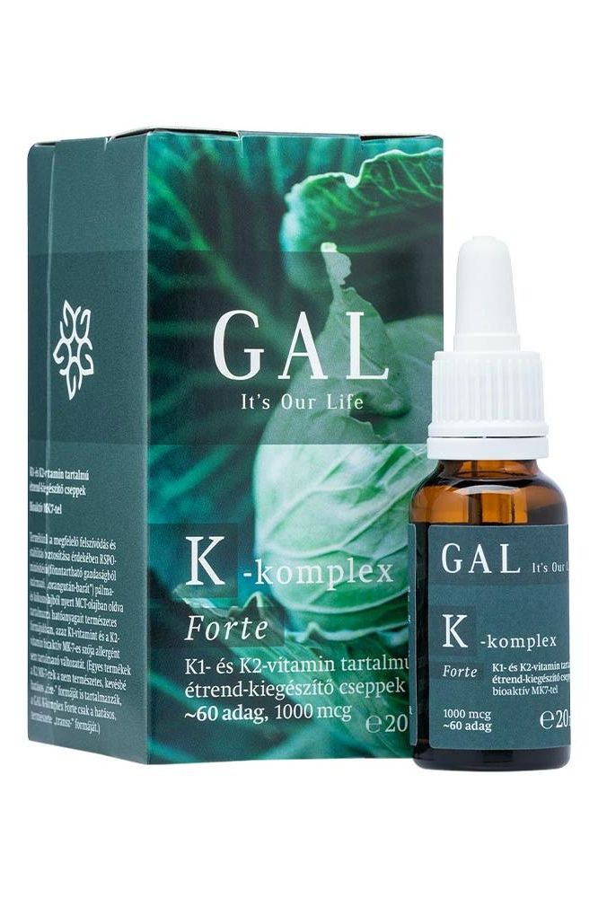 GAL K-complex Forte 20ml bottle and packaging, dietary supplement for energy and immune support.