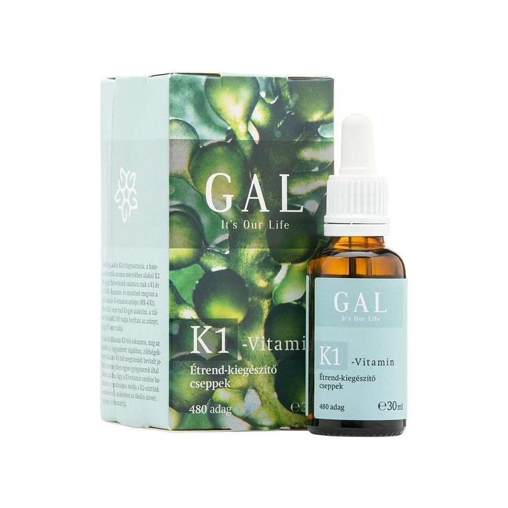 GAL K1-Vitamin drops 30 ml bottle with box, promoting blood coagulation and immune support.