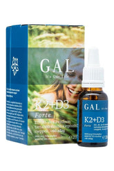 GAL K2+D3 Forte 20 ml dietary supplement for bone health and calcium absorption.