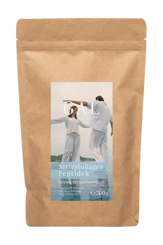 GAL Pork Collagen Peptides 300g pack with model display, promoting skin and joint health.