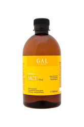 GAL Premium MCT Oil 500 ml bottle, boosts energy, enhances focus, supports heart health.