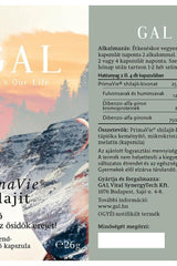 GAL PrimaVie® Shilajit 60 capsules label showcasing benefits for energy and endurance support.