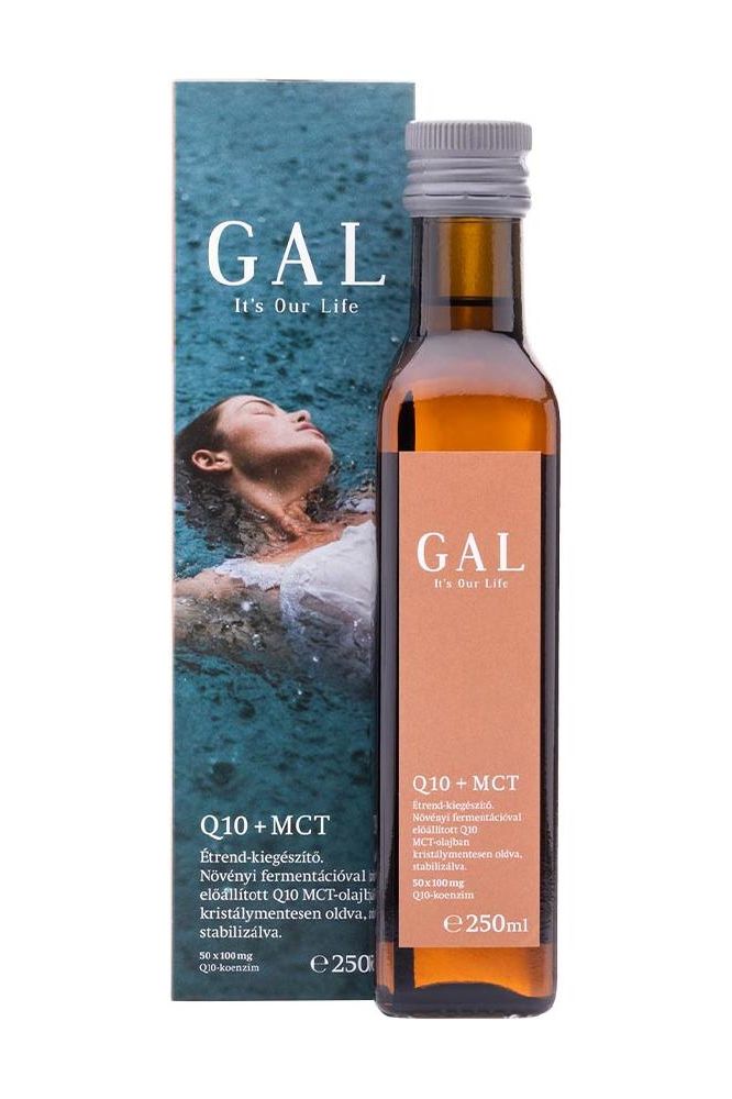 GAL Q10 + MCT Oil 250ml bottle with packaging, boosts energy and supports heart health.