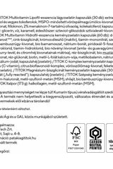 GAL TITOK Multivitamin Lipofil kapszulák produktinformation och ingredients list.