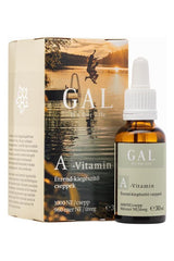 GAL Vitamin A drops 30 ml in a bottle with a scenic background promoting eye health and immunity support.