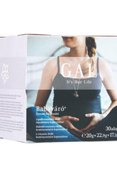 GAL vitamins for pregnant women packaging showing healthy lifestyle benefits and support for mother and child during pregnancy.