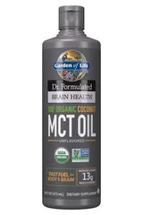 Garden of Life Dr. Formulated Organic Brain Health MCT Oil bottle, 100% organic coconut, fast fuel for body and brain.