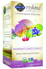 Garden of Life mykind Organics Women's Once Daily whole food multivitamin with certified organic ingredients.