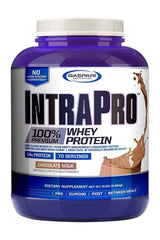 Gaspari Nutrition IntraPro 100% Whey Protein in Chocolate Milk flavor, 24g protein per serving, 70 servings.