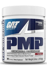 GAT - PMP pre-workout supplement, designed for peak muscle performance and energy with fruit punch flavor.