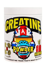 Gorillalpha Creatine Powder container with vibrant design, 400g, for muscle gain and improved strength.