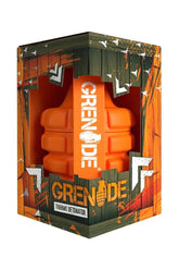 Grenade Thermo Detonator packaging showcasing orange pre-workout capsules for energy and fat burning.