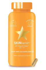 HAIRtamin SKINtamin dietary supplement bottle with VeggieCollagen for youthful skin and clear complexion.