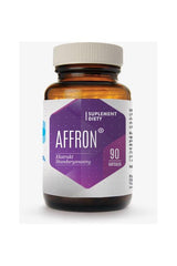 Affron - Saffron supplement bottle with 90 caps for emotional balance and relaxation.