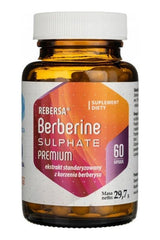 Hepatica Berberine Sulphate Premium supplement bottle, 400 mg, 60 capsules for urinary and emotional health.