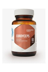 Hepatica Cordyceps extract supplement bottle with 60 capsules, labeled standard quality.