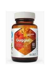 Hepatica Guggul supplement bottle with 60 capsules for blood sugar and cholesterol support.